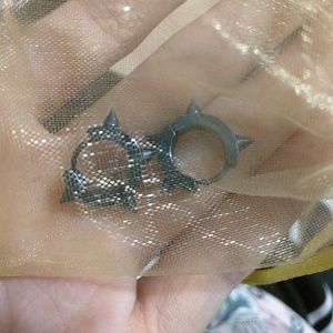 Navy blue spike Punk Earrings